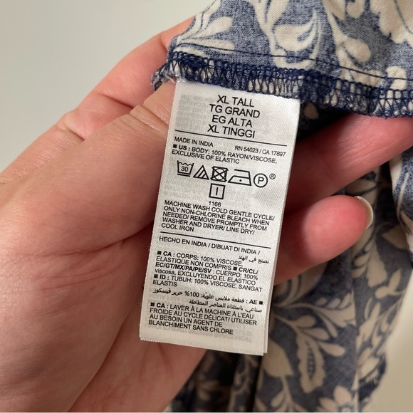 Old Navy Fit & Flare Cami Mini Dress Blue Floral Size Extra Large Tall - Picture 8 of 9